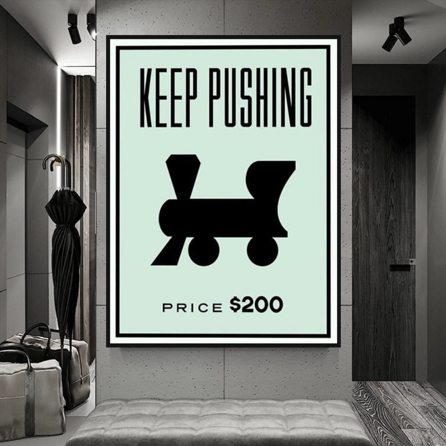 Monopoly Wall Art: Experience the Keep Pushing Classic Game-MinimalisticDecor.com