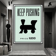 Monopoly Wall Art: Experience the Keep Pushing Classic Game-MinimalisticDecor.com