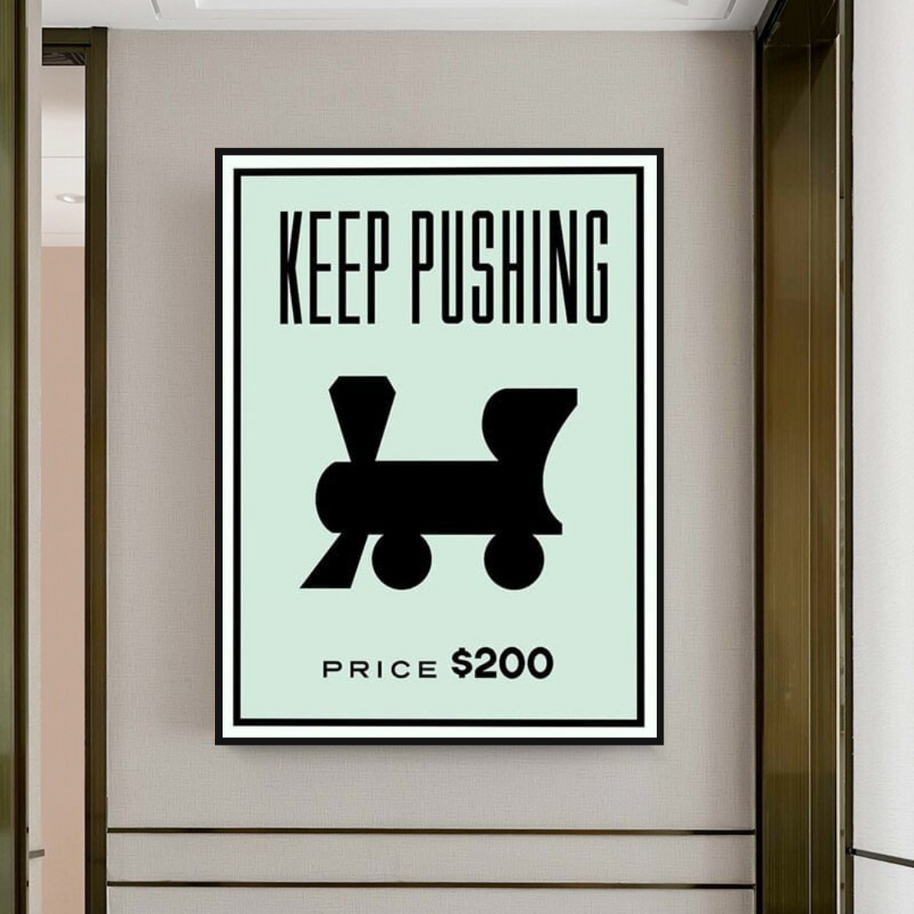 Monopoly Wall Art: Experience the Keep Pushing Classic Game-MinimalisticDecor.com