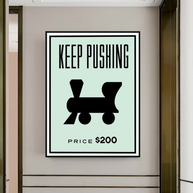 Monopoly Wall Art: Experience the Keep Pushing Classic Game-MinimalisticDecor.com
