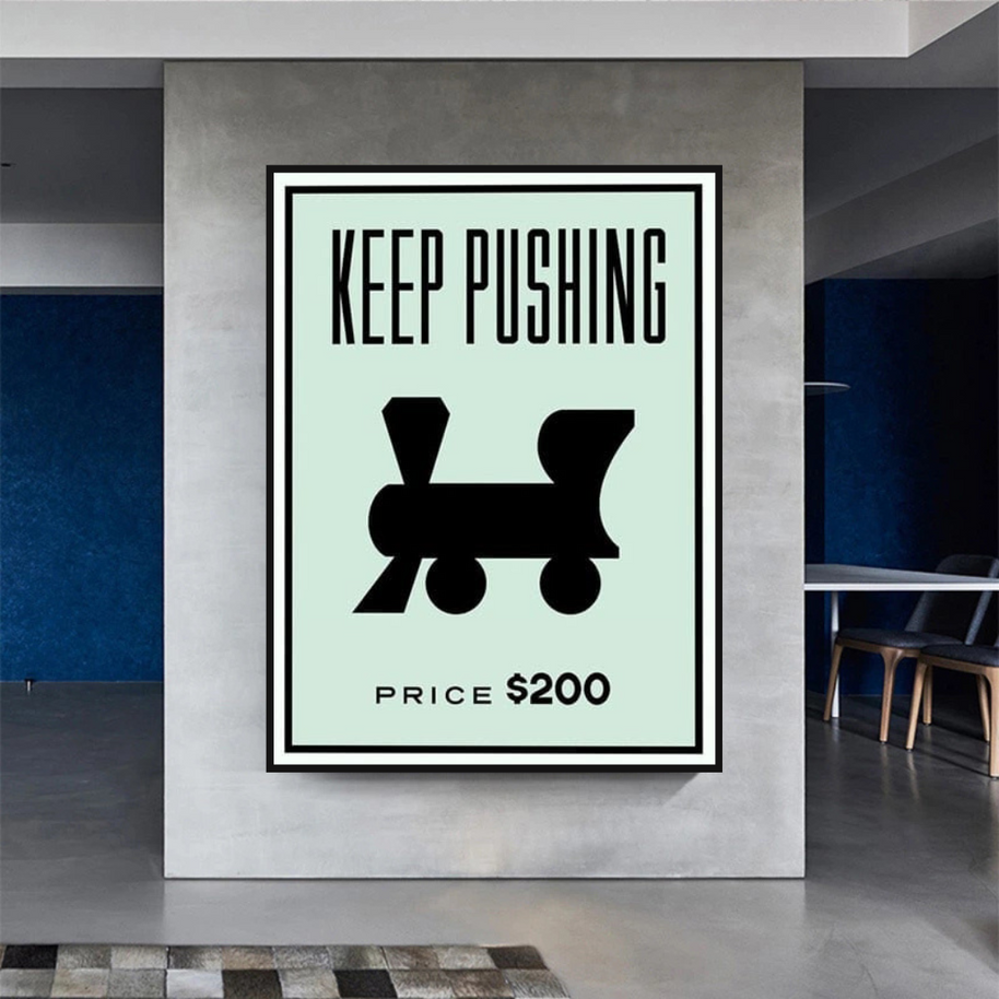 Monopoly Wall Art: Experience the Keep Pushing Classic Game-MinimalisticDecor.com