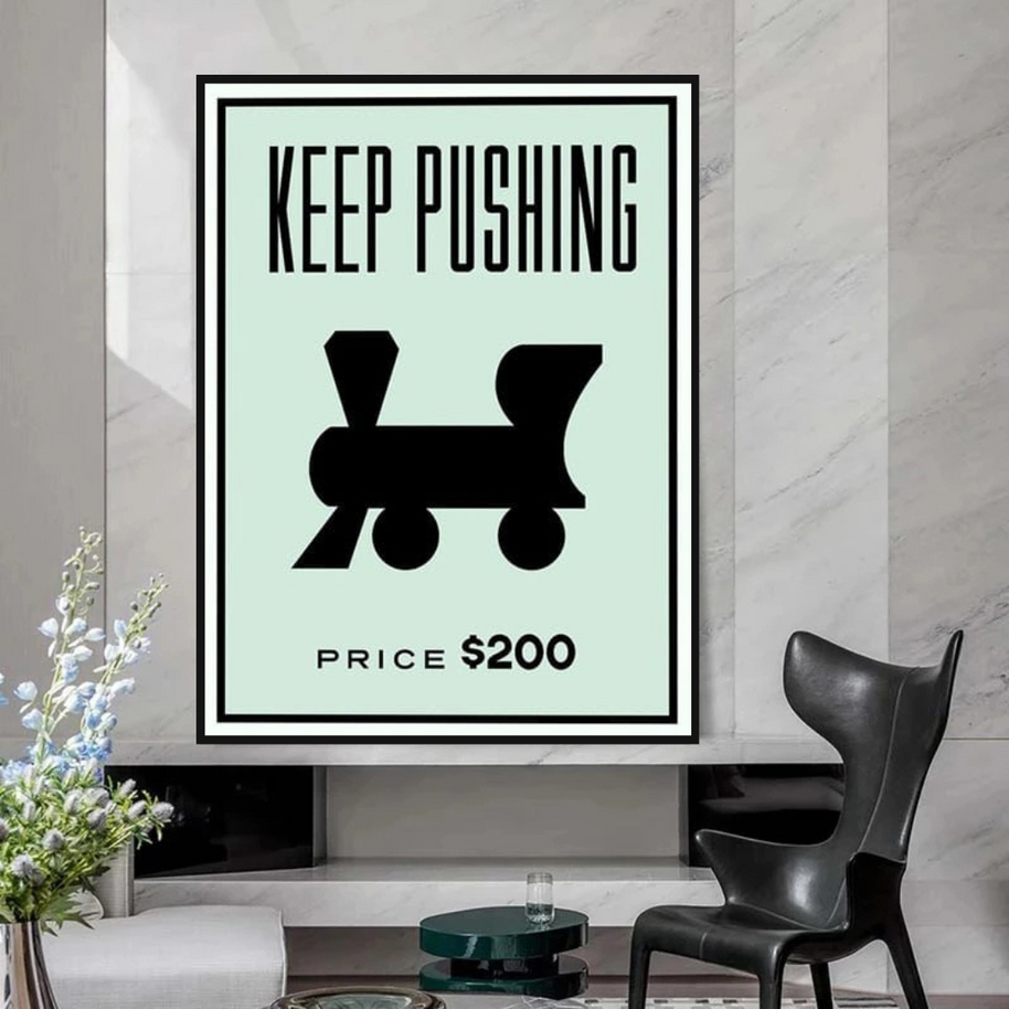 Monopoly Wall Art: Experience the Keep Pushing Classic Game-MinimalisticDecor.com