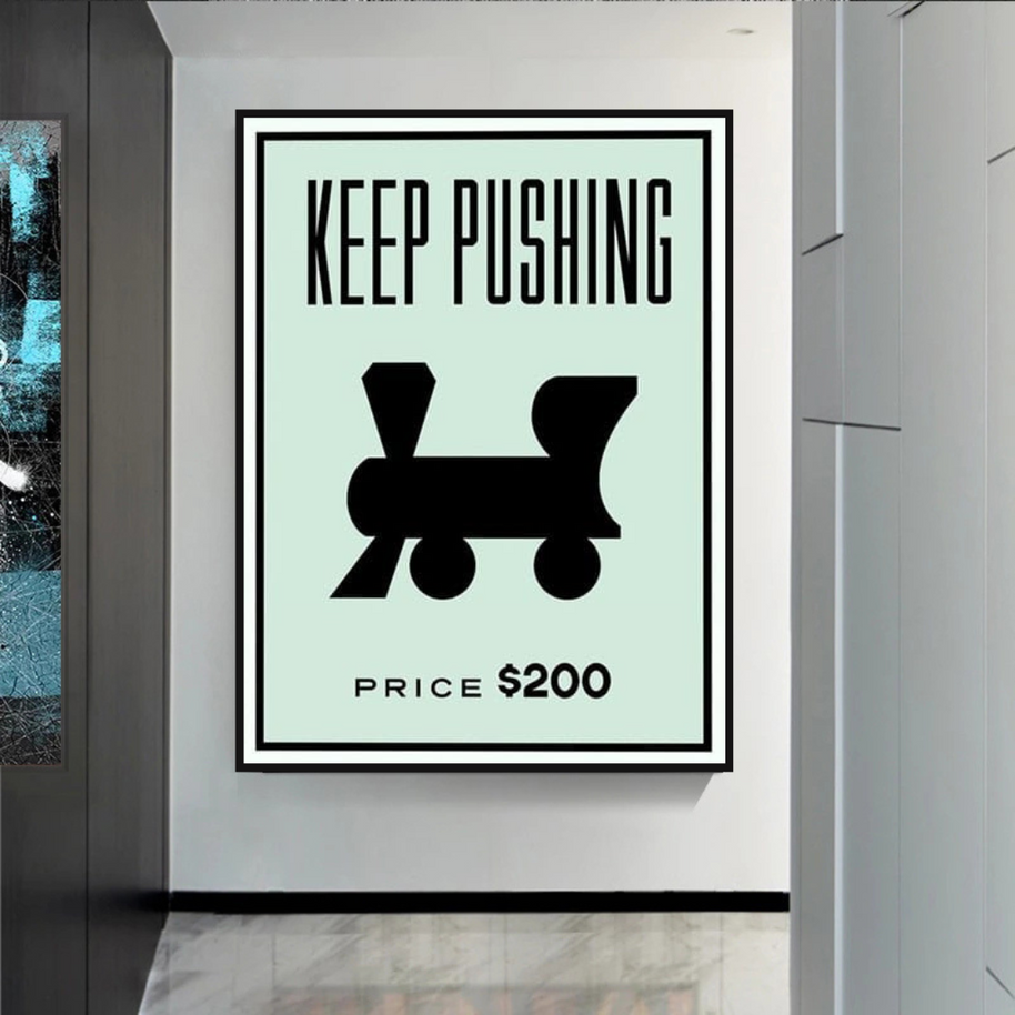 Monopoly Wall Art: Experience the Keep Pushing Classic Game-MinimalisticDecor.com
