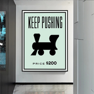 Monopoly Wall Art: Experience the Keep Pushing Classic Game-MinimalisticDecor.com