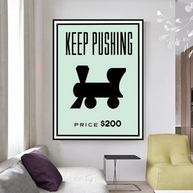 Monopoly Wall Art: Experience the Keep Pushing Classic Game-MinimalisticDecor.com