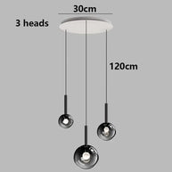 Moonlight Globes Glass Stone Pendant Chandelier – Modern Staircase Light Fixture-MinimalisticDecor.com