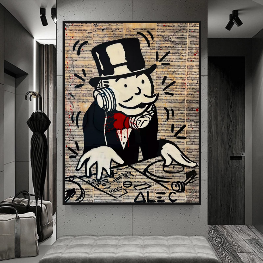 Mr Monopoly Canvas Wall Art: Elevate Your Music DJ Setup-MinimalisticDecor.com
