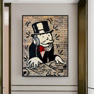 Mr Monopoly Canvas Wall Art: Elevate Your Music DJ Setup-MinimalisticDecor.com
