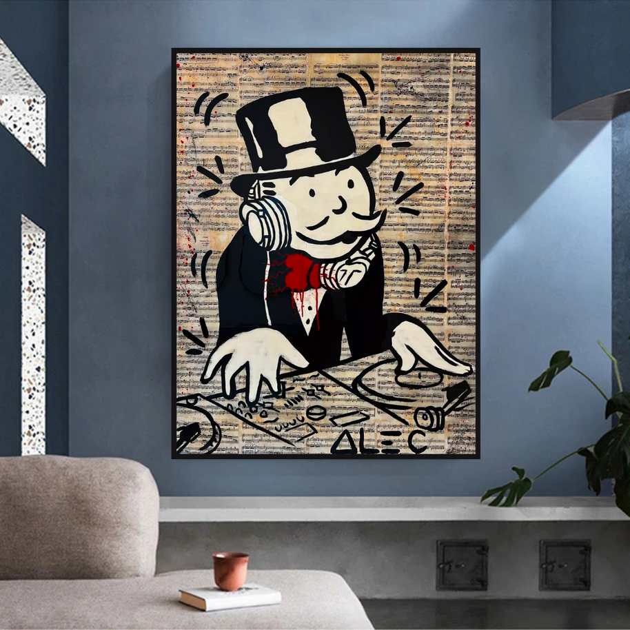 Mr Monopoly Canvas Wall Art: Elevate Your Music DJ Setup-MinimalisticDecor.com