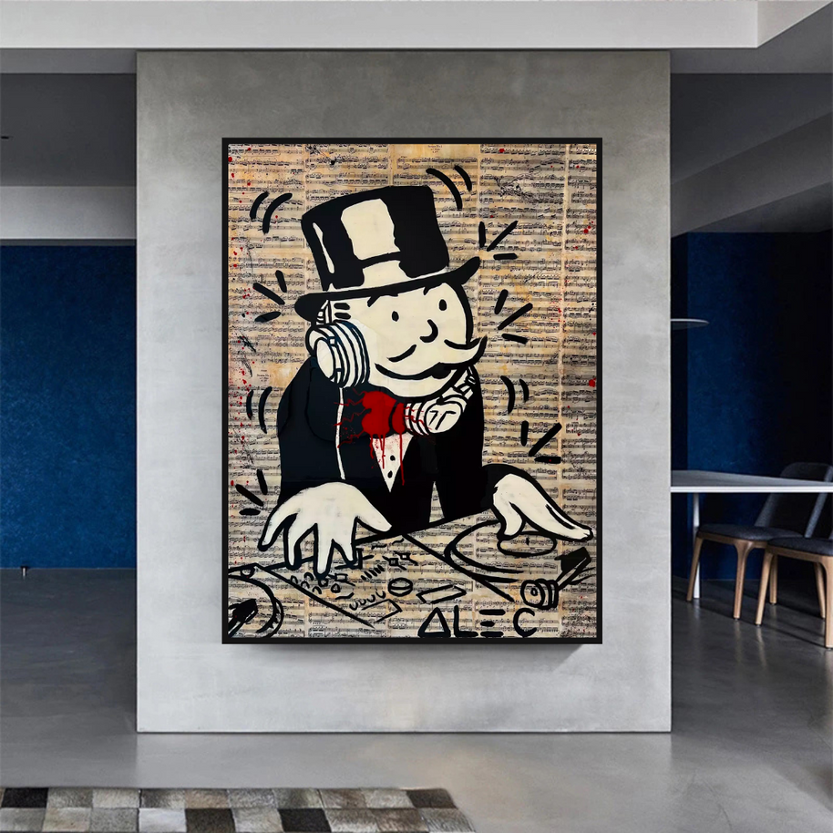 Mr Monopoly Canvas Wall Art: Elevate Your Music DJ Setup-MinimalisticDecor.com