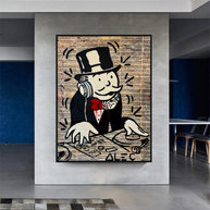 Mr Monopoly Canvas Wall Art: Elevate Your Music DJ Setup-MinimalisticDecor.com
