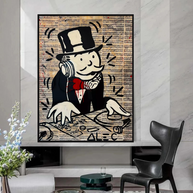 Mr Monopoly Canvas Wall Art: Elevate Your Music DJ Setup-MinimalisticDecor.com