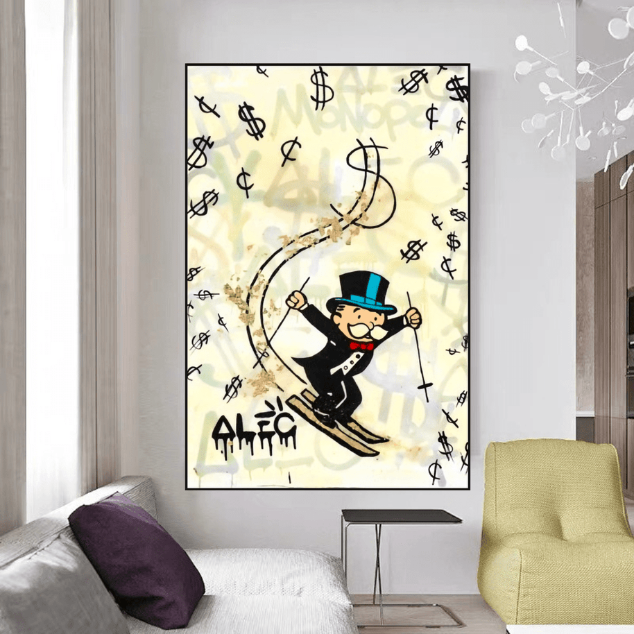 Mr Monopoly Canvas Wall Art: Elevate Your Space with Skiing-MinimalisticDecor.com