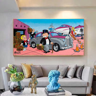 Mr Monopoly Canvas Wall Art for Money Bags on Jet-MinimalisticDecor.com