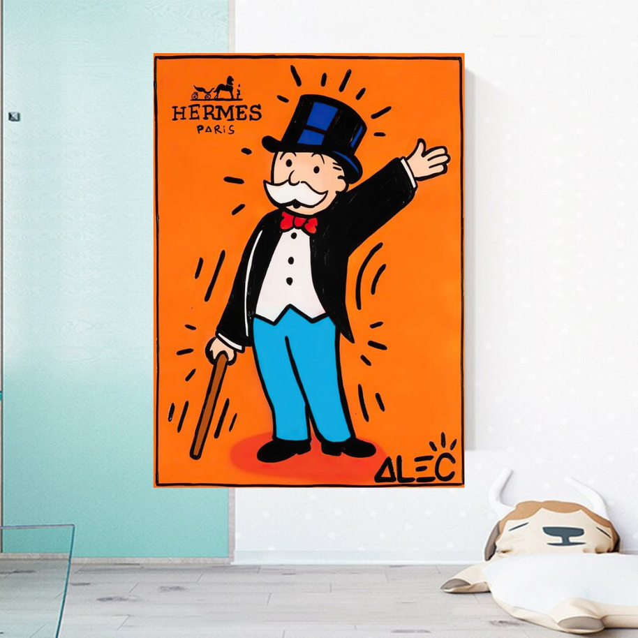Mr Monopoly Canvas Wall Art Hermes – Luxury Home Decor-MinimalisticDecor.com