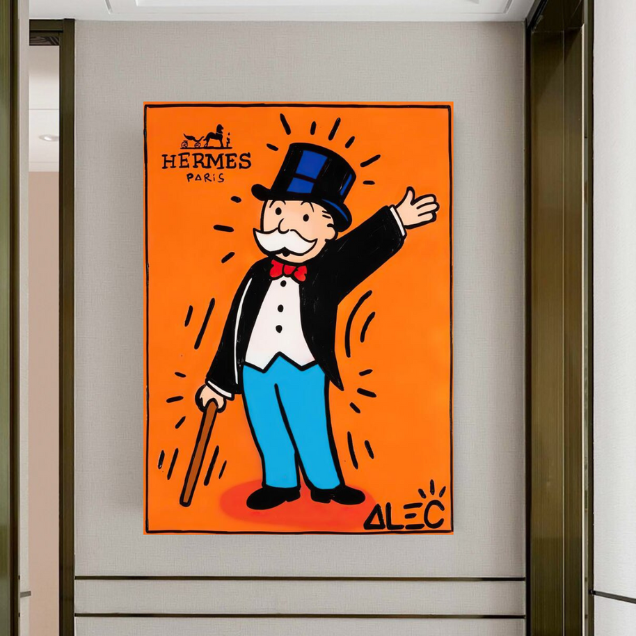 Mr Monopoly Canvas Wall Art Hermes – Luxury Home Decor-MinimalisticDecor.com