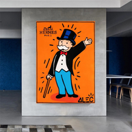 Mr Monopoly Canvas Wall Art Hermes – Luxury Home Decor-MinimalisticDecor.com