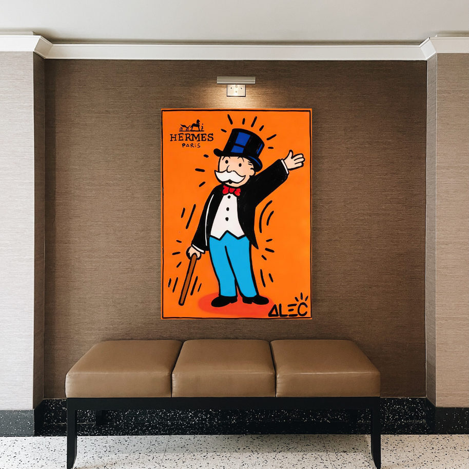 Mr Monopoly Canvas Wall Art Hermes – Luxury Home Decor-MinimalisticDecor.com
