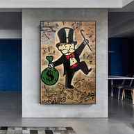 Mr Monopoly Canvas Wall Art - Money Bags-MinimalisticDecor.com