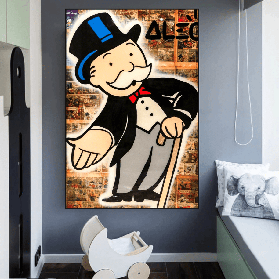 Mr Monopoly Canvas Wall Art: Money Magician Exclusive-MinimalisticDecor.com