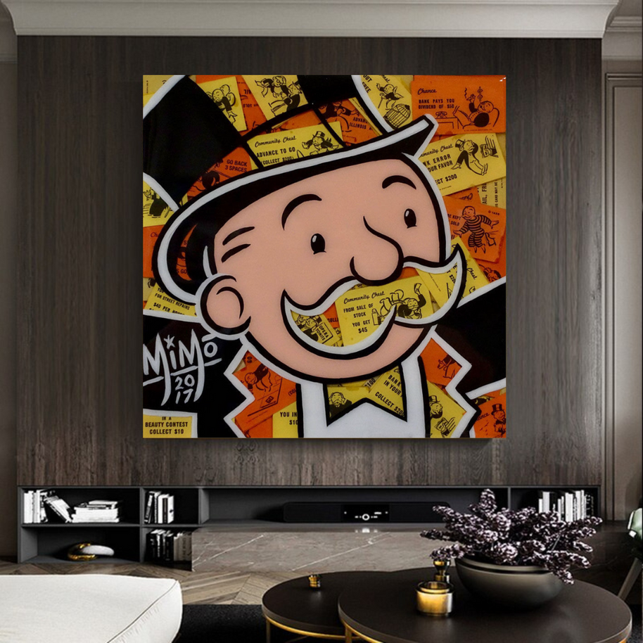 Mr Monopoly Canvas Wall Art – Premium and Eye-catching Décor-MinimalisticDecor.com