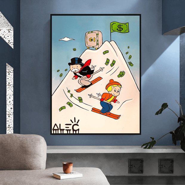 Mr Monopoly Canvas Wall Art: Premium Skiing Home Decor-MinimalisticDecor.com