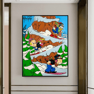 Mr Monopoly Canvas Wall Art – Snow Skiing Exclusive Designs-MinimalisticDecor.com
