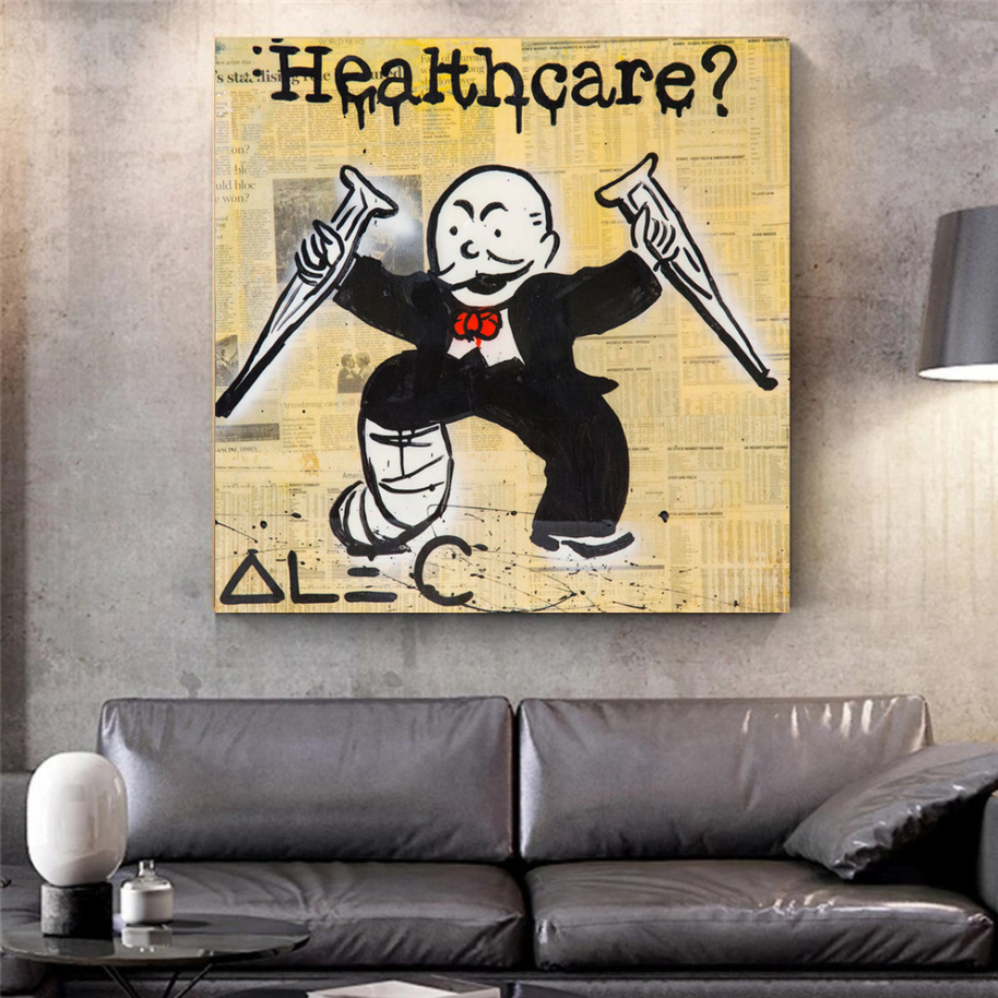 Mr Monopoly Canvas Wall Art: Transformative Healthcare-MinimalisticDecor.com