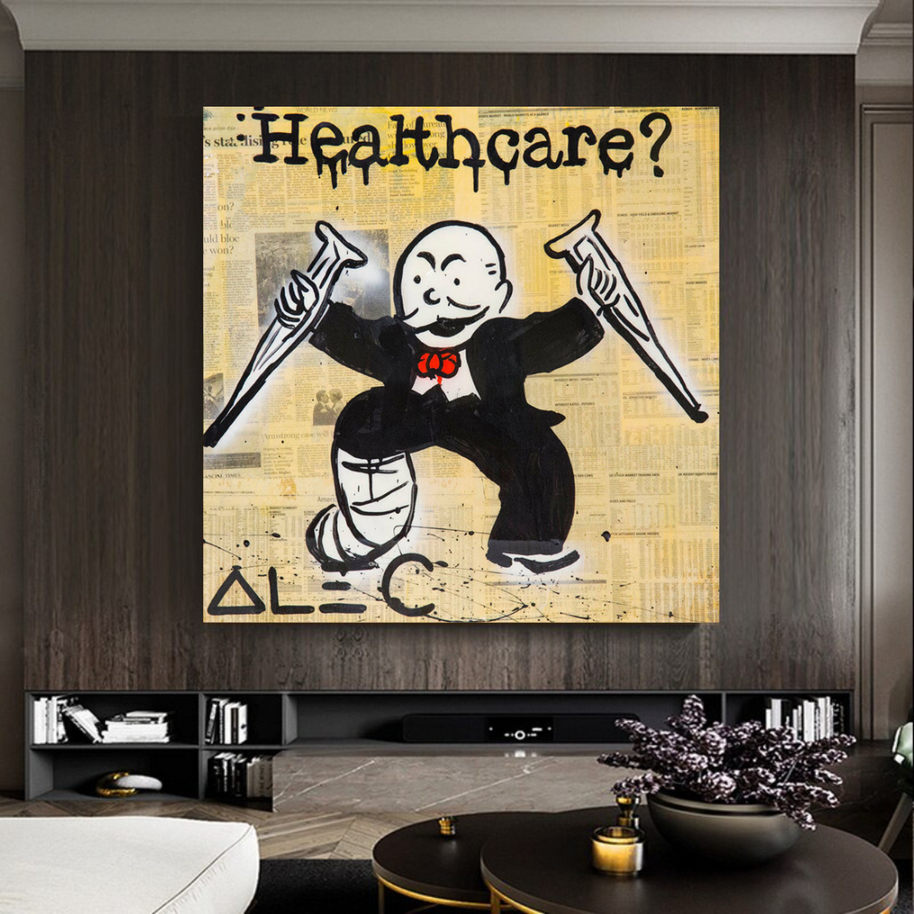 Mr Monopoly Canvas Wall Art: Transformative Healthcare-MinimalisticDecor.com