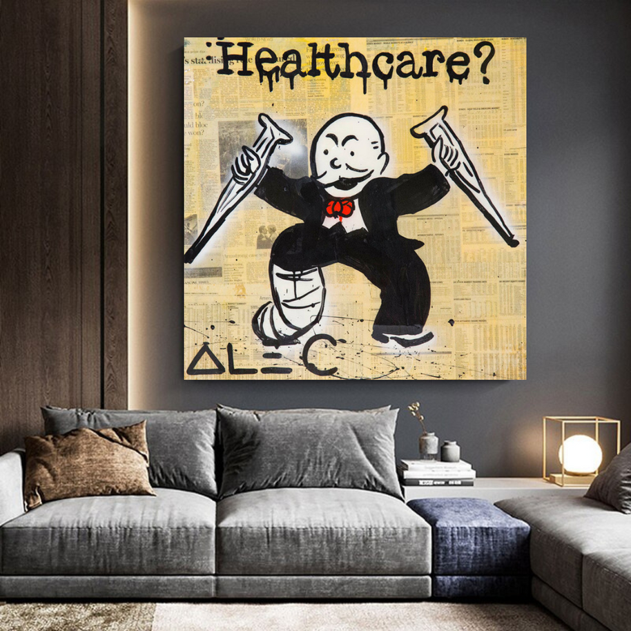 Mr Monopoly Canvas Wall Art: Transformative Healthcare-MinimalisticDecor.com