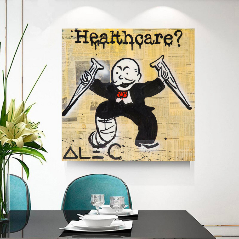 Mr Monopoly Canvas Wall Art: Transformative Healthcare-MinimalisticDecor.com