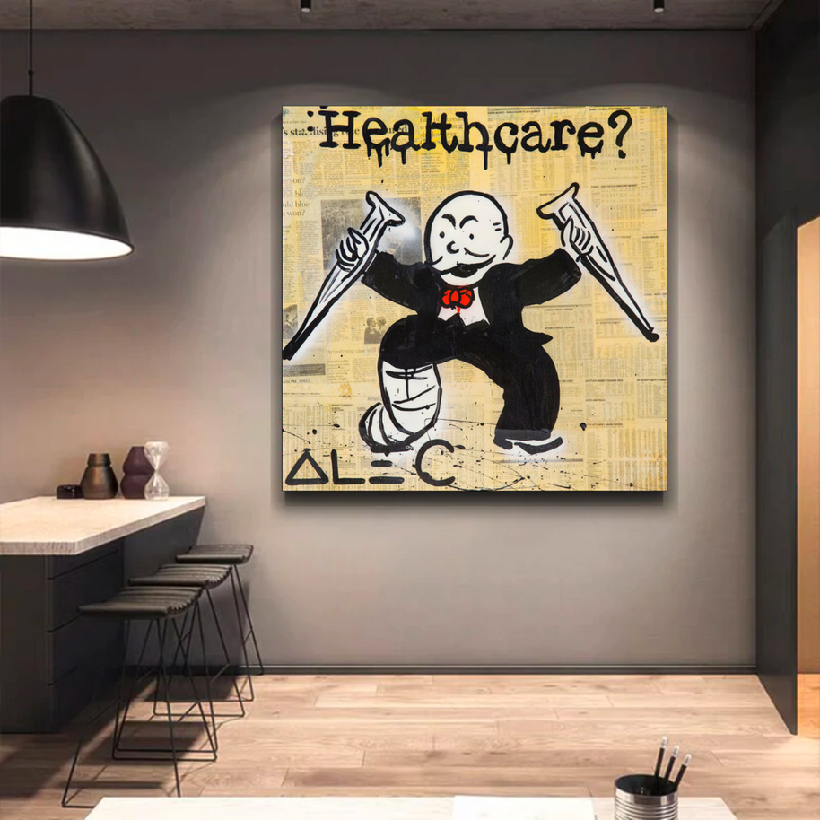 Mr Monopoly Canvas Wall Art: Transformative Healthcare-MinimalisticDecor.com