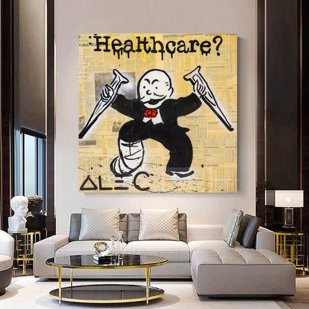 Mr Monopoly Canvas Wall Art: Transformative Healthcare-MinimalisticDecor.com