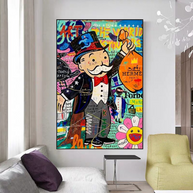 Mr Monopoly Money Bag Wall Art-MinimalisticDecor.com