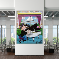 Mr Monopoly Playing Piano Canvas Wall Art-MinimalisticDecor.com