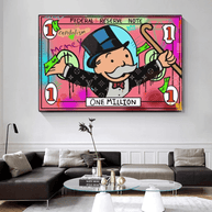 Mr Monopoly Wall Art - One Million Money Art-MinimalisticDecor.com