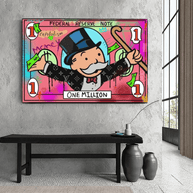 Mr Monopoly Wall Art - One Million Money Art-MinimalisticDecor.com