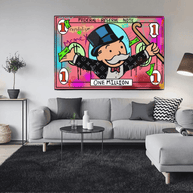 Mr Monopoly Wall Art - One Million Money Art-MinimalisticDecor.com
