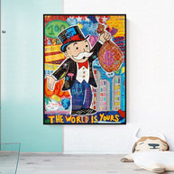 Mr Monopoly World is Yours Wall Art-MinimalisticDecor.com