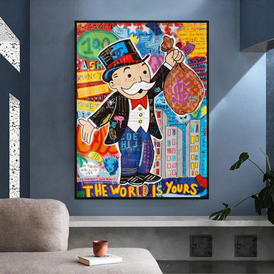 Mr Monopoly World is Yours Wall Art-MinimalisticDecor.com