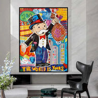 Mr Monopoly World is Yours Wall Art-MinimalisticDecor.com