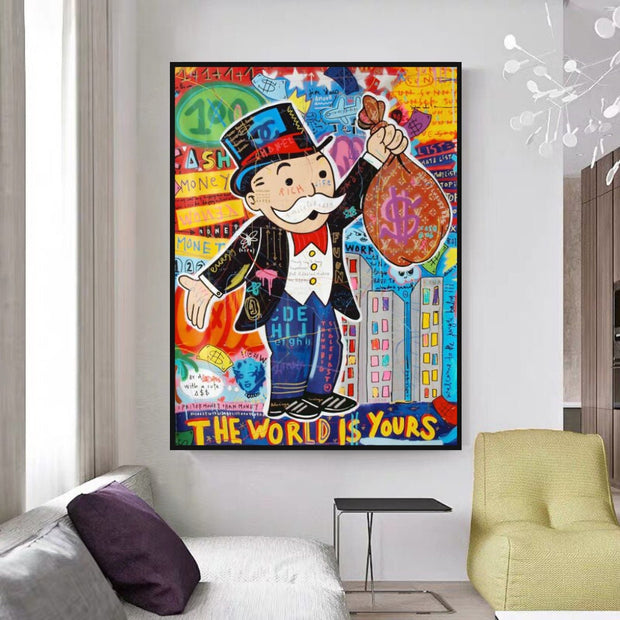 Mr Monopoly World is Yours Wall Art-MinimalisticDecor.com