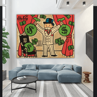 Mr White Money Bags - Alec Monopoly Wall Art-MinimalisticDecor.com