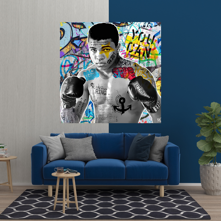 Muhammad Ali Boxer Graffiti Canvas Wall Art-MinimalisticDecor.com
