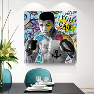 Muhammad Ali Boxer Graffiti Canvas Wall Art-MinimalisticDecor.com