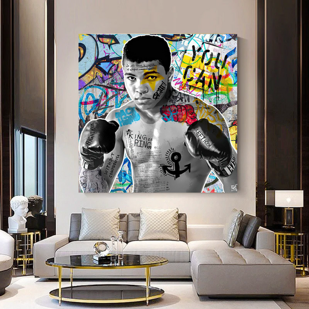 Muhammad Ali Boxer Graffiti Canvas Wall Art-MinimalisticDecor.com