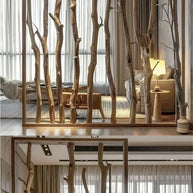Natural Dry Branches Partition – Log Trunk Room Divider-MinimalisticDecor.com