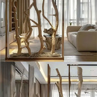 Natural Dry Branches Partition – Log Trunk Room Divider-MinimalisticDecor.com