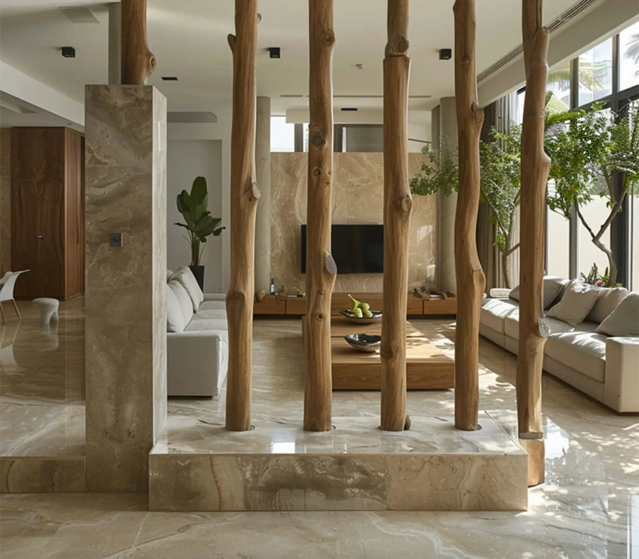 Natural Dry Branches Partition – Log Trunk Room Divider-MinimalisticDecor.com
