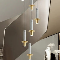 Natural Marble Long Pendant Staircase Chandelier – LED Suspension Light-MinimalisticDecor.com
